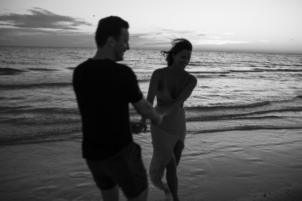 bride and groom dancing during sunset photos in florida