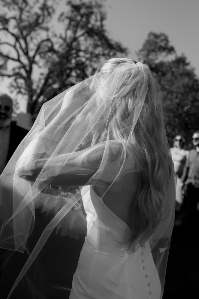 bride after California backyard ceremony