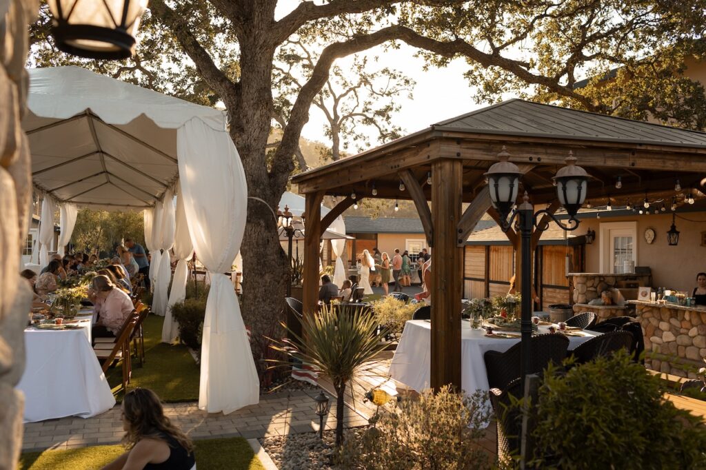 California backyard wedding reception