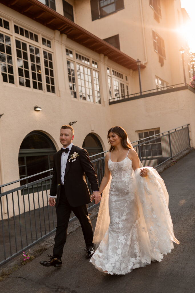 documentary elopement photographer at columbia gorge hotel and spa