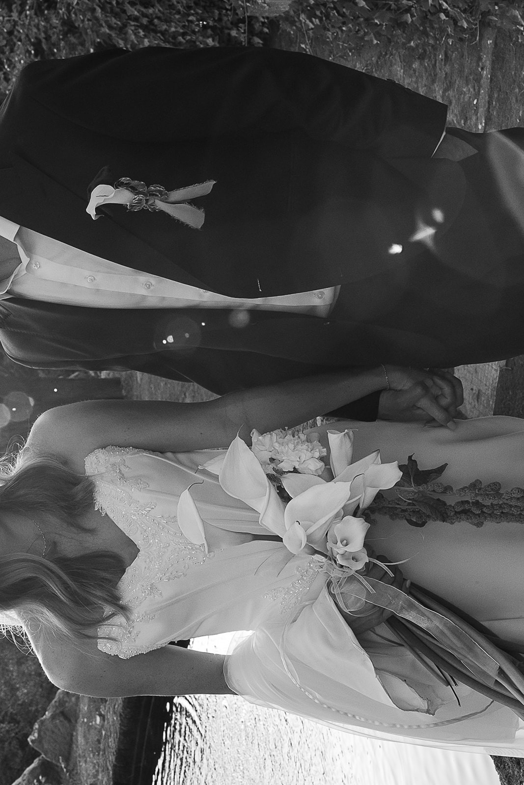 bride and groom holding hands after wedding in italy ceremony has completed