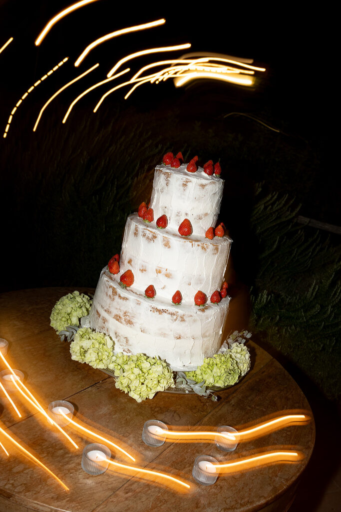 beautiful strawberry wedding cake